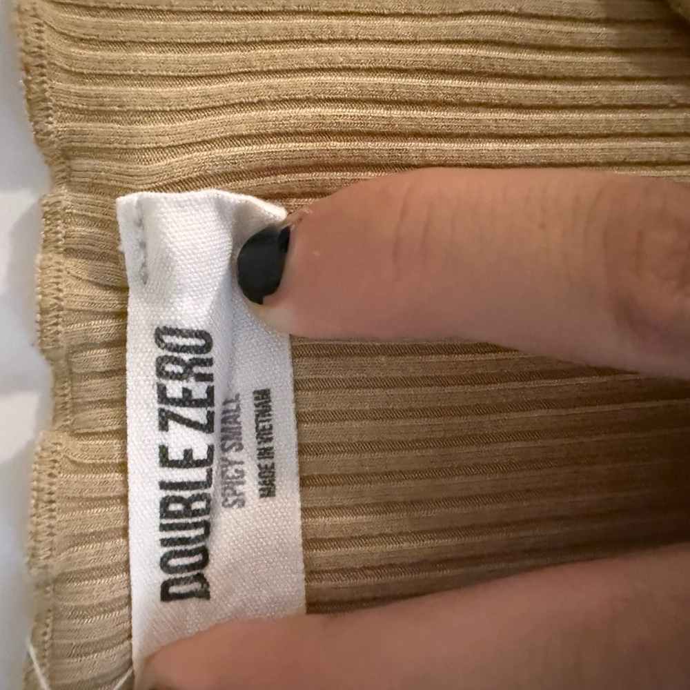 Double Zero Tan Ribbed Blouse - image 3